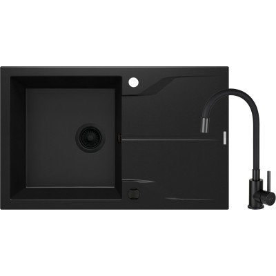 Deante Andante zlewozmywak z baterią czarny/czarny ZQNNN113