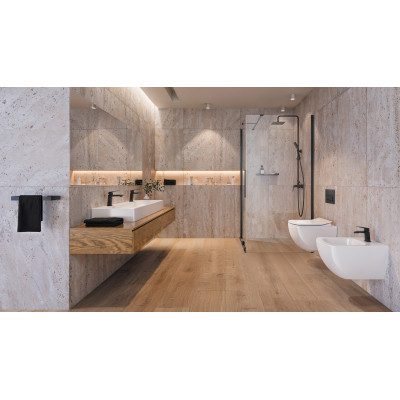 Deante Prizma ścianka prysznicowa walk-in 100 cm czarny mat/szkło przezroczyste KTJ_N30P