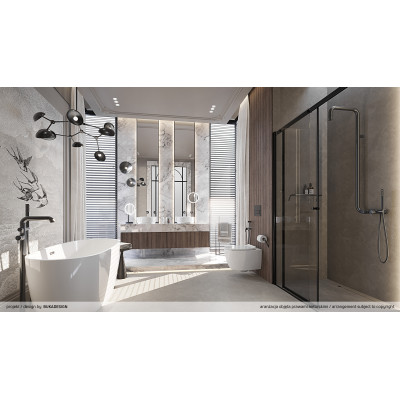 Deante Silia bateria umywalkowa podtynkowa titanium BQSD54L