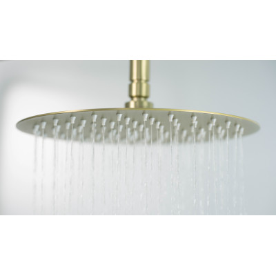 Deante Arnika zestaw prysznicowy ścienny z deszczownicą złoty NACR1QK