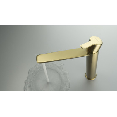 Deante Arnika bateria umywalkowa stojąca złota BQA_R20N