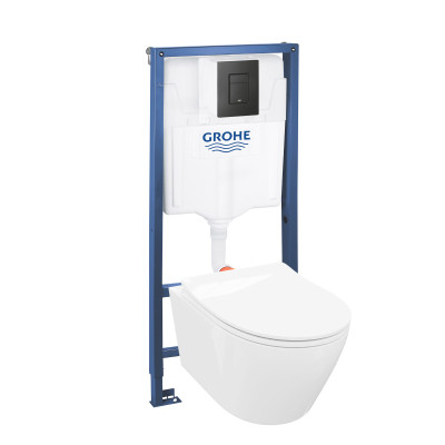 HOMELIKE ZESTAW GROHE 4 w 1 + przycisk czarny prostokątny + miska Praia