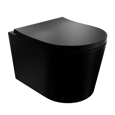 HOMELIKE ZESTAW GROHE 4 W 1 + przycisk złoty szczotkowany prostokątny + miska WC Versoni black 3.0 tornado