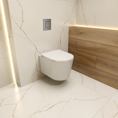 HOMELIKE ZESTAW GROHE 4 W 1 + przycisk gunmetal grafit prostokątny + miska WC Versoni 3.0 tornado
