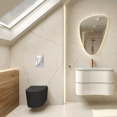 HOMELIKE Zestaw Grohe skate air + miska WC Versoni Black 3.0 tornado