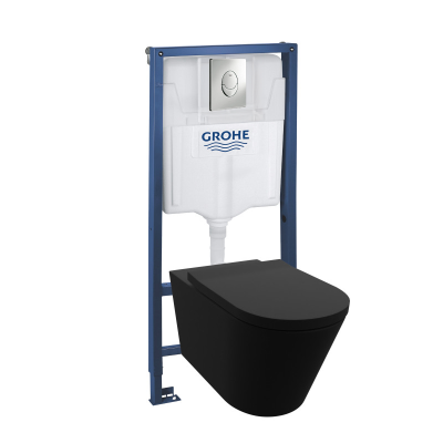 HOMELIKE Zestaw Grohe skate air + miska WC Versoni Black 3.0 tornado