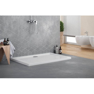 EXCELLENT FORMA BRODZIK PROSTOKĄTNY 80X120 CM NISKI, BIAŁY BREX.FOR128WHN