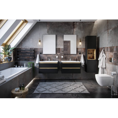 EXCELLENT TUTO SŁUPEK 40 CM, CZARNY MAT/DĄB MLEX.0201.400.BKBL