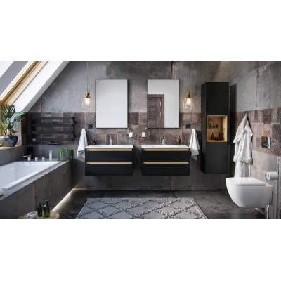 EXCELLENT KUADRO LUSTRO PROSTOKĄTNE 80X60 CZARNY MAT DOEX.KU080.060.BL