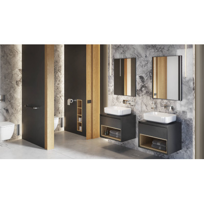 EXCELLENT KUADRO LUSTRO PROSTOKĄTNE 80X60 CZARNY MAT DOEX.KU080.060.BL