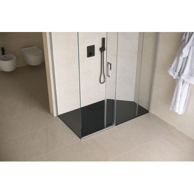 EXCELLENT LAVANO SLIM BRODZIK PROSTOKĄTNY 100X90 CM, CZARNY BREX.1103.100.090.BLN