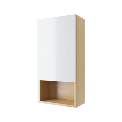 EXCELLENT TUTO SZAFKA WISZĄCA DĄB 40X80X20 CM Z FRONTEM LAKIEROWANYM LEWA, BIAŁY MLEX.0105.400.BLWH