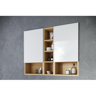EXCELLENT TUTO SZAFKA WISZĄCA DĄB 40X80X20 CM Z FRONTEM LAKIEROWANYM LEWA, BIAŁY MLEX.0105.400.BLWH