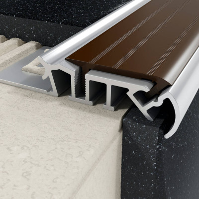 EXCELLENT NAKŁADKA GUMOWA ANTYPOŚLIZGOWA DO PROFILI SCHODOWYCH ZA , JASNY BRĄZ LIPBSG.300/03