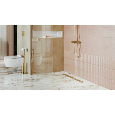 EXCELLENT STILIO ODPŁYW LINIOWY 70 CM ZŁOTY PVD Z RUSZTEM DEKORACYJNYM INEX.1515.700.R.GL