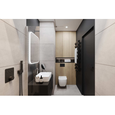 EXCELLENT METEOR 111 GRZEJNIK ŁAZIENKOWY 111X50, CZARNY SOFT GREX.ME111.BL