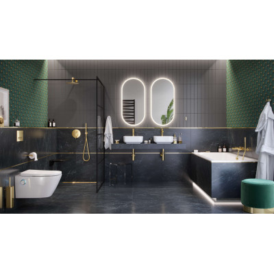 EXCELLENT D54 SYFON UMYWALKOWY, STAL NIERDZEWNA, ZŁOTY INEX.2018GL