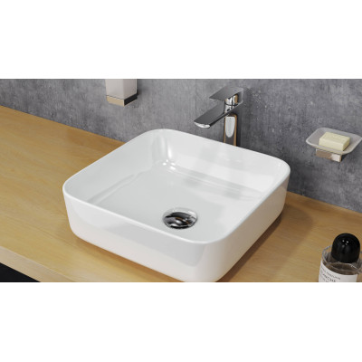 EXCELLENT CORI 38 UMYWALKA NABLATOWA 38.5X38.5X14 CM, BIAŁA CEAC.2201.WH