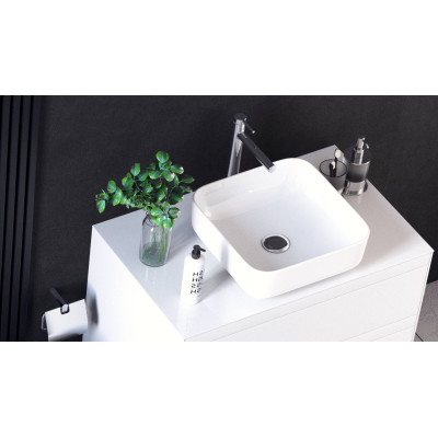 EXCELLENT CORI 38 UMYWALKA NABLATOWA 38.5X38.5X14 CM, BIAŁA CEAC.2201.WH