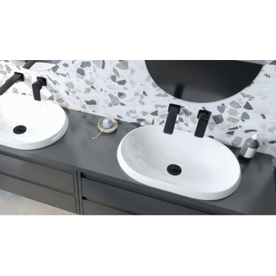 EXCELLENT LUPIO 60 UMYWALKA WPUSZCZANA W BLAT 60X40X17 CM, BIAŁA CEAC.3818.600.WH