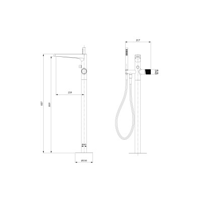 OMNIRES CONTOUR BATERIA WANNOWA WOLNOSTOJĄCA CT8033CR