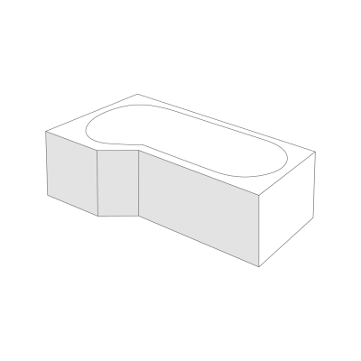 EXCELLENT IZI SYSTEM OBUDOWA DO ZABUDOWY PŁYTKAMI WANNY BE SPOT LEWA,BIAŁA OBEX.BSL.16WH