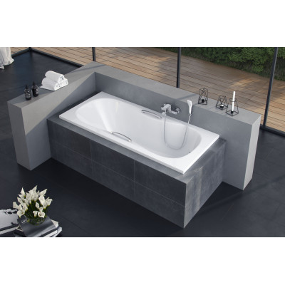 EXCELLENT CLESIS LUX WANNA 170X75 CM, BIAŁA Z RĄCZKAMI CHROM WAEX.CLE17WHC