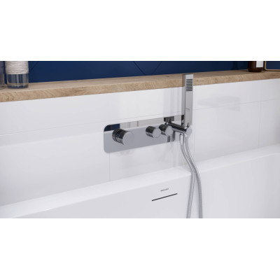 EXCELLENT KROTOS BATERIA PRYSZNIC-WANNA PODTYNKOWA 2-WYJŚCIA, CHROM AREX.8035CR