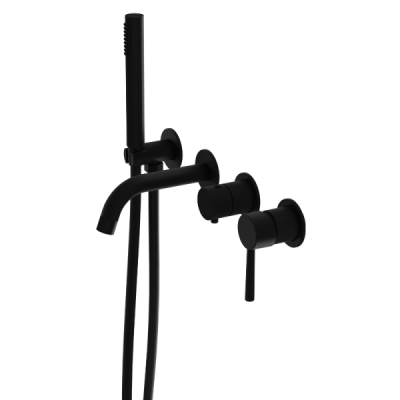 Bateria wannowa podtynkowa 4- otworowa Orion Matt Black