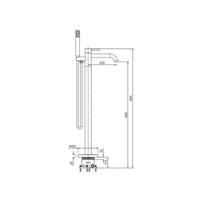 Bateria wannowa wolnostojąca Orion Brushed Copper