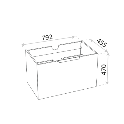 Szafka wisząca z umywalką Ohio 800