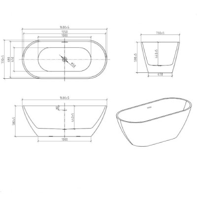 Wanna wolnostojąca Irun 1600