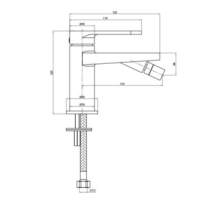 Bateria bidetowa Cetus Matt Black