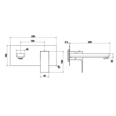 Bateria umywalkowa podtynkowa Aquila Chrome