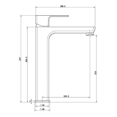 Bateria umywalkowa wysoka Aquila Matt Black