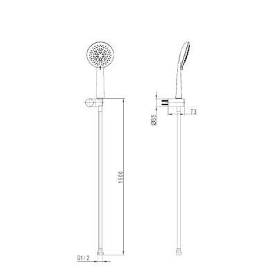 Zestaw prysznicowy z uchwytem Orion Matt Black