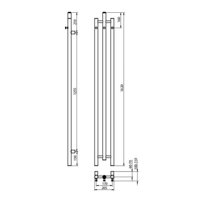 Grzejnik łazienkowy Calentador Black 1620