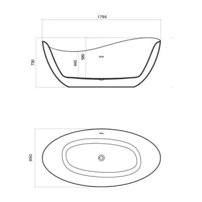 Wanna wolnostojąca Reus Black 1800