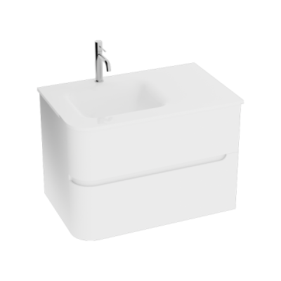 Szafka wisząca z umywalką szklaną Atlanta White 800