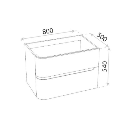 Szafka wisząca z umywalką szklaną Atlanta White 800