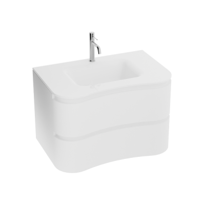 Szafka wisząca z umywalką szklaną Ontario White 800