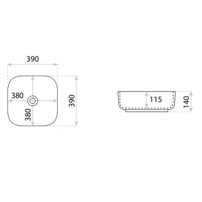 Umywalka nablatowa Galera Mini Gold/Black