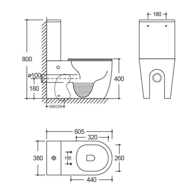 Kompakt WC Nautilius