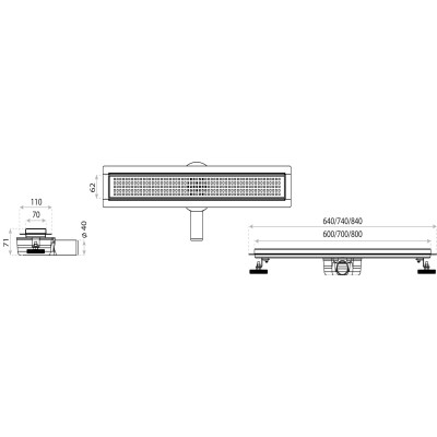 Odpływ liniowy Quadro 600