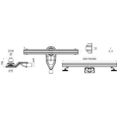 Odpływ liniowy Linear slim 900