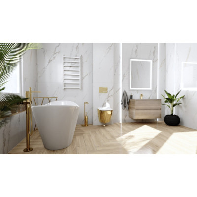 Miska wisząca Lavita Sofi Slim gold/white z deską białą